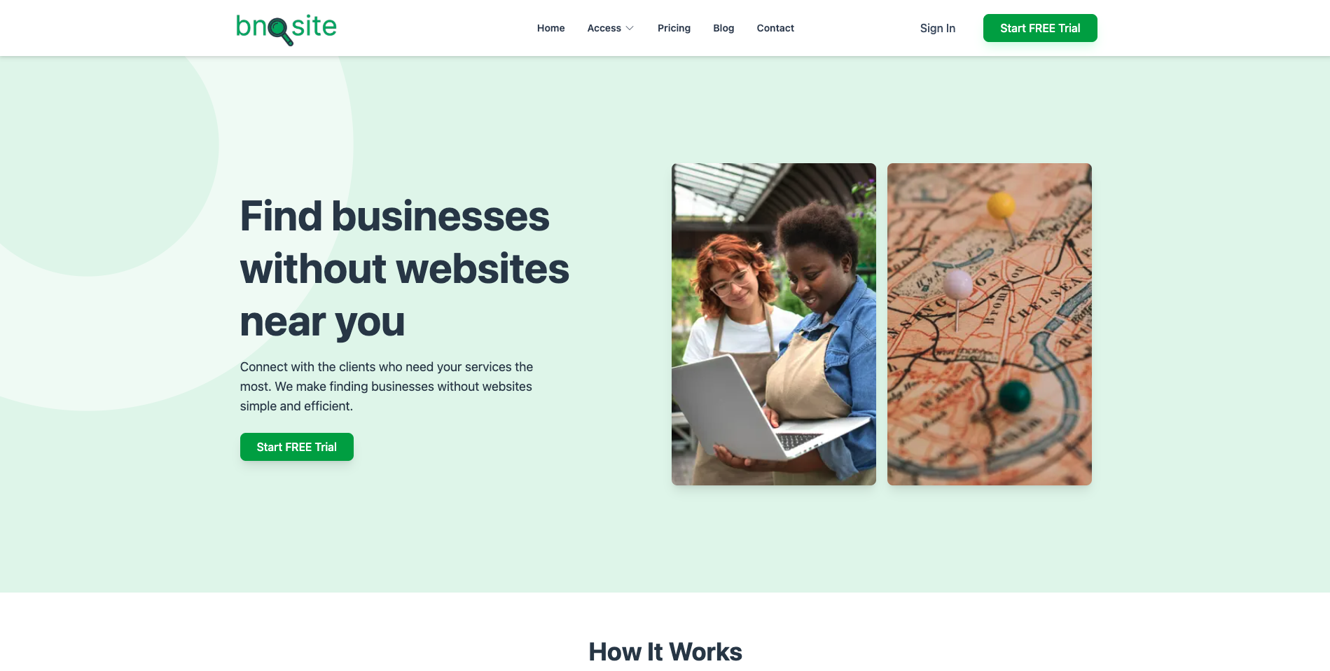 BnoSite website mockup